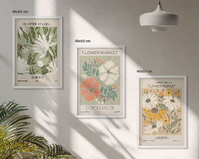 Cadre photo mural Motifs floraux de villes du monde entier