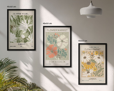 Cadre photo mural Motifs floraux de villes du monde entier