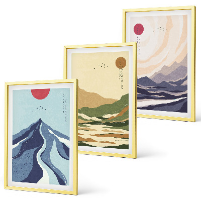 Cadre photo mural Montagnes pastel style japandi