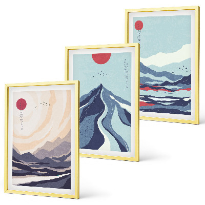 Cadre photo mural Montagnes japonaises abstraites