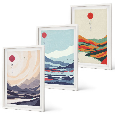 Cadre photo mural Abstractions de montagnes japonaises