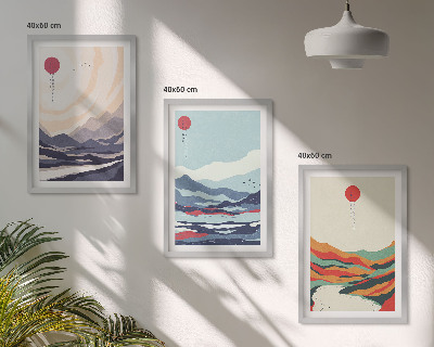 Cadre photo mural Abstractions de montagnes japonaises
