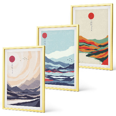 Cadre photo mural Abstractions de montagnes japonaises