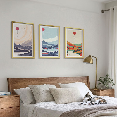 Cadre photo mural Abstractions de montagnes japonaises