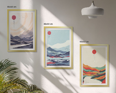 Cadre photo mural Abstractions de montagnes japonaises