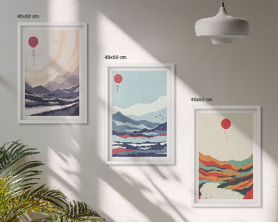 Cadre photo mural Abstractions de montagnes japonaises