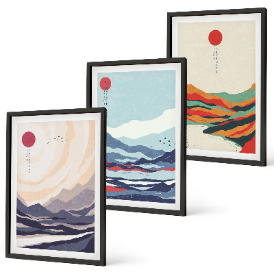 Cadre photo mural Abstractions de montagnes japonaises