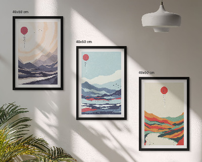 Cadre photo mural Abstractions de montagnes japonaises
