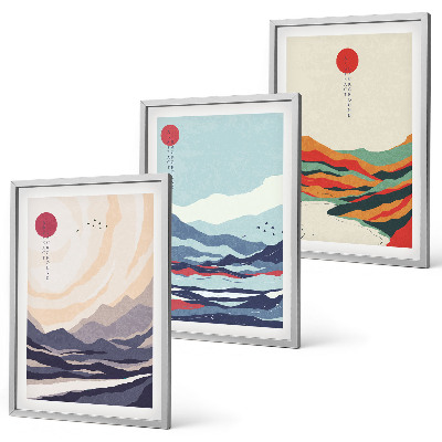 Cadre photo mural Abstractions de montagnes japonaises