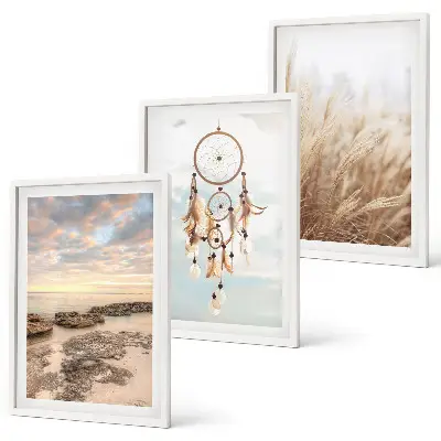 Cadre photo mural en forme de nuage tressé en herbe de mer