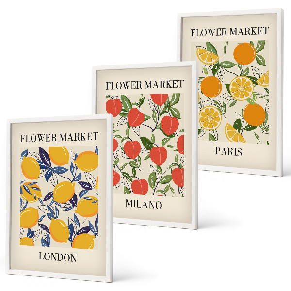 Cadre photo mural Affiches de fleurs dans les villes