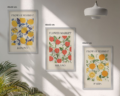 Cadre photo mural Affiches de fleurs dans les villes