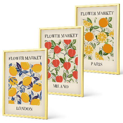 Cadre photo mural Affiches de fleurs dans les villes