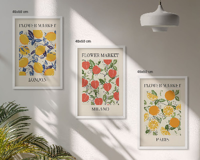 Cadre photo mural Affiches de fleurs dans les villes