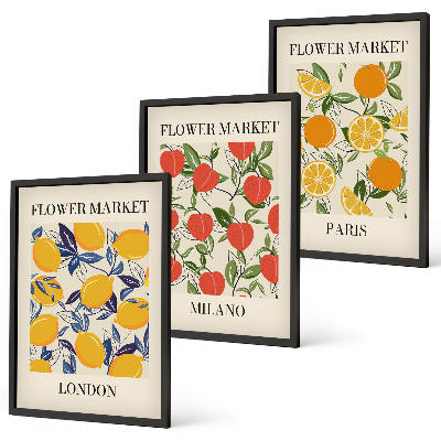 Cadre photo mural Affiches de fleurs dans les villes