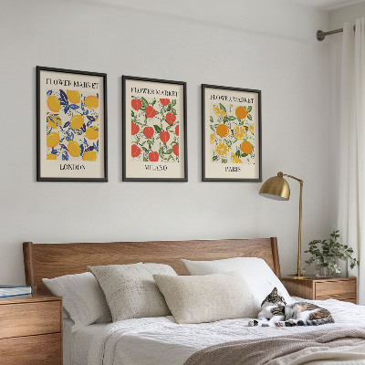 Cadre photo mural Affiches de fleurs dans les villes