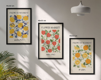 Cadre photo mural Affiches de fleurs dans les villes
