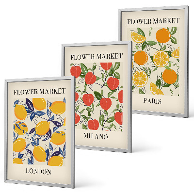 Cadre photo mural Affiches de fleurs dans les villes