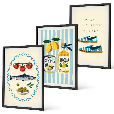 Cadre photo mural avec clichés lifestyle aux saveurs italiennes
