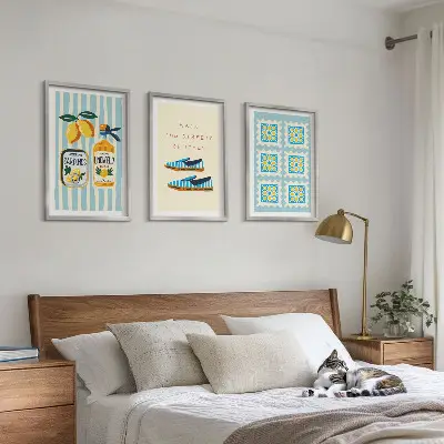 Lot de 3 tableaux pour salon représentant les fruits dans la culture italienne