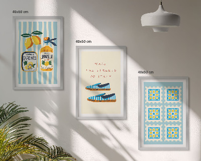 Lot de 3 tableaux pour salon Les fruits, éléments de la culture italienne