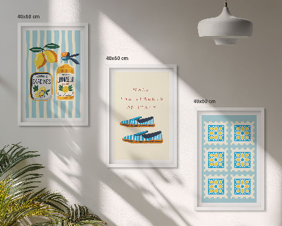 Lot de 3 tableaux pour salon Les fruits, éléments de la culture italienne
