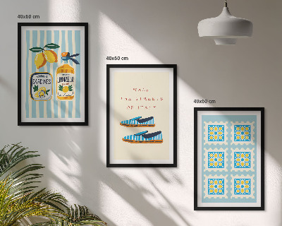 Lot de 3 tableaux pour salon Les fruits, éléments de la culture italienne