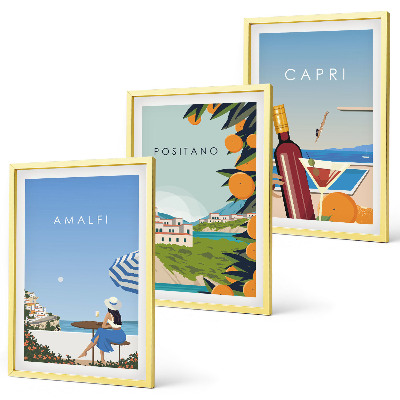 Cadre photo mural Amalfi, Positano et Capri