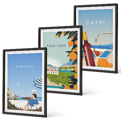 Cadre photo mural Amalfi, Positano et Capri