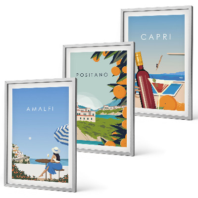 Cadre photo mural Amalfi, Positano et Capri