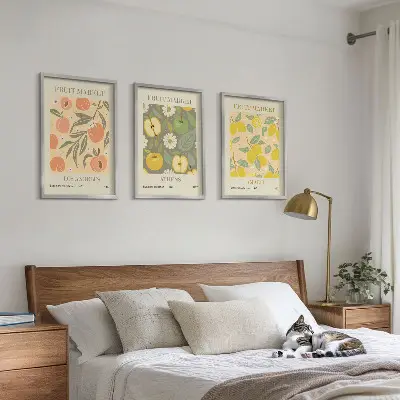 Cadre photo mural affiches décoratives à motifs de fruits rétro