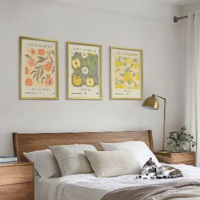 Cadre photo mural affiches décoratives à motifs de fruits rétro