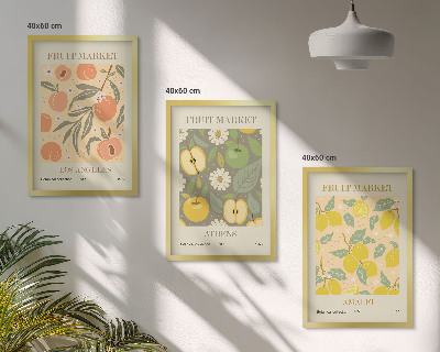 Cadre photo mural Affiches rétro à motifs de fruits