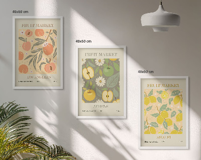 Cadre photo mural Affiches rétro à motifs de fruits