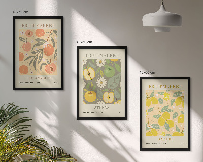 Cadre photo mural Affiches rétro à motifs de fruits