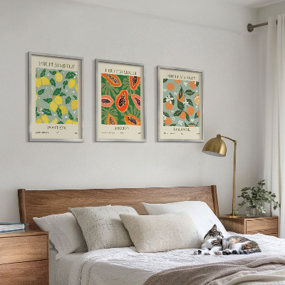 Cadre photo mural Affiches de fruits citrons papayes