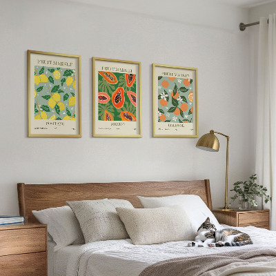 Cadre photo mural Affiches de fruits citrons papayes
