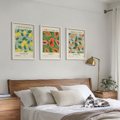 Cadre photo mural Affiches de fruits citrons papayes