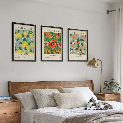 Cadre photo mural Affiches de fruits citrons papayes