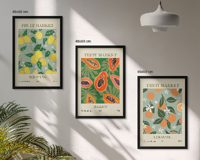 Cadre photo mural Affiches de fruits citrons papayes