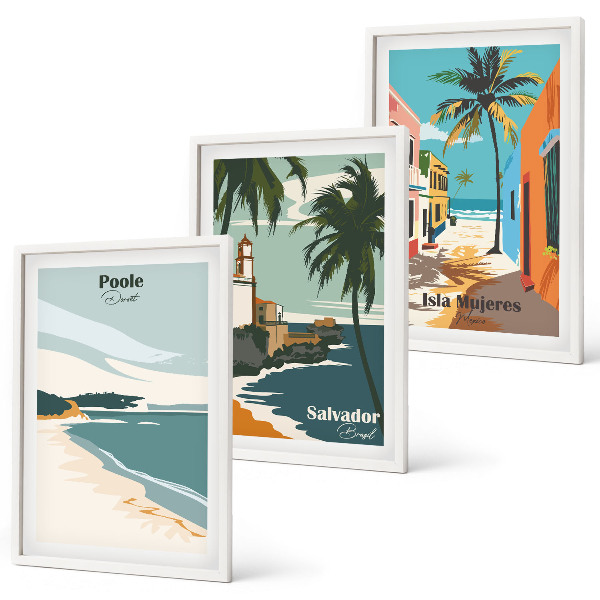 Cadre photo mural Plages tropicales et palmiers