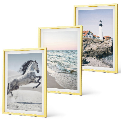 Cadre photo mural Chevaux plage phare vagues