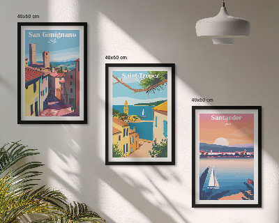 Lot de 3 tableaux pour salon Paysages urbains italiens