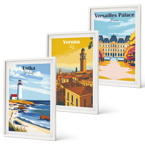 Cadre photo mural Vues des lieux en bord de mer des villes