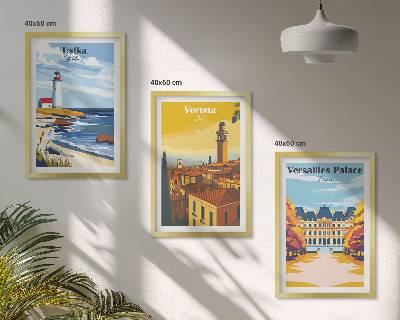 Cadre photo mural Vues des lieux en bord de mer des villes