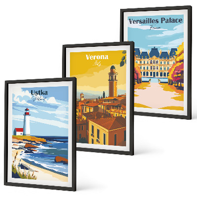 Cadre photo mural Vues des lieux en bord de mer des villes