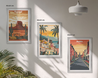 Lot de 3 tableaux pour salon Paysages des villes naturelles