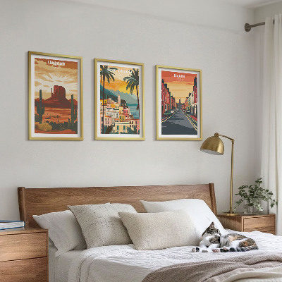 Lot de 3 tableaux pour salon Paysages des villes naturelles