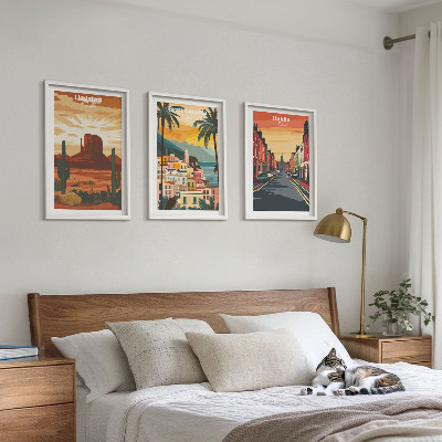 Lot de 3 tableaux pour salon Paysages des villes naturelles