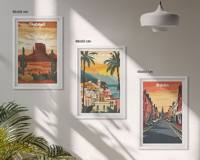 Lot de 3 tableaux pour salon Paysages des villes naturelles
